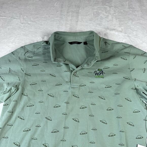 NWT Radmor Golf Polo Men's Large Shirt Sage Taylor BobRad Repeat Print $98‎ - Picture 5 of 13